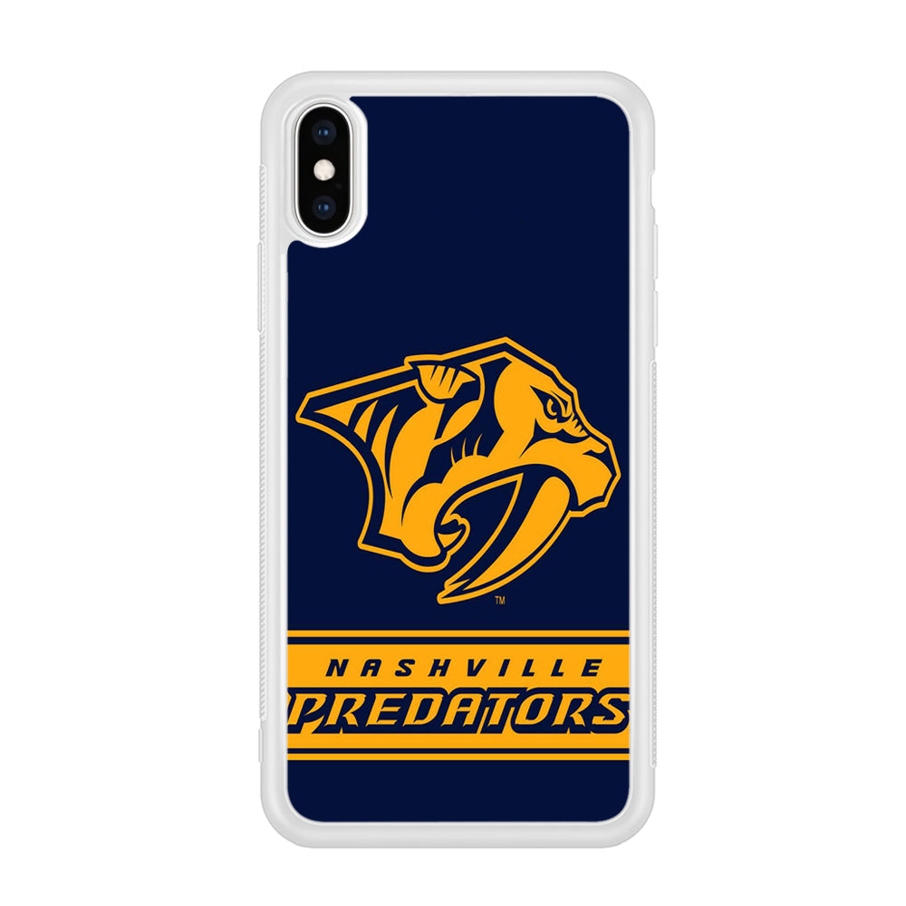 Hockey Nashville Predators NHL 001 iPhone Xs Case-Phone Case-Rubber White (2D Case)-Altracase