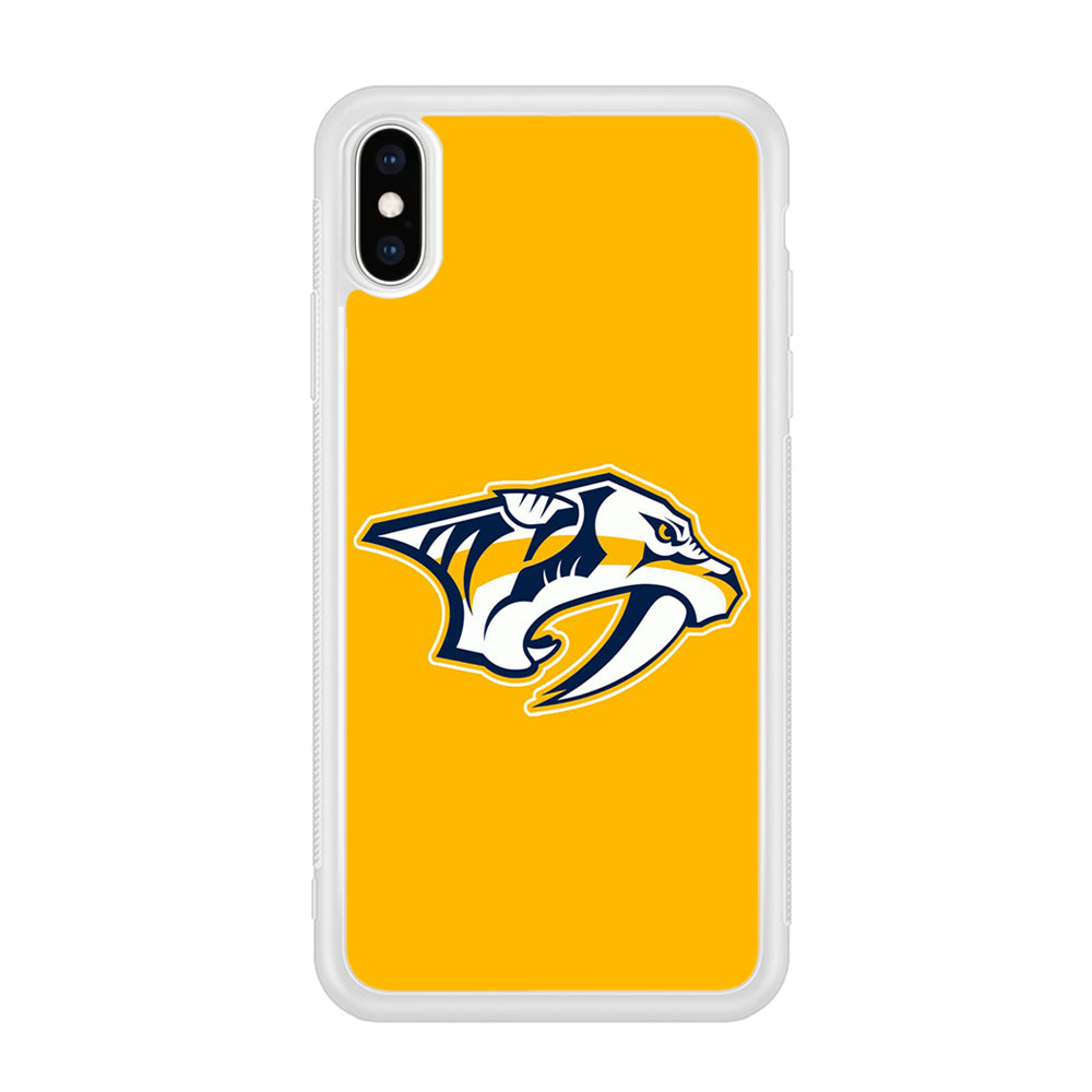 Hockey Nashville Predators NHL 002 iPhone Xs Case-Phone Case-Rubber White (2D Case)-Altracase