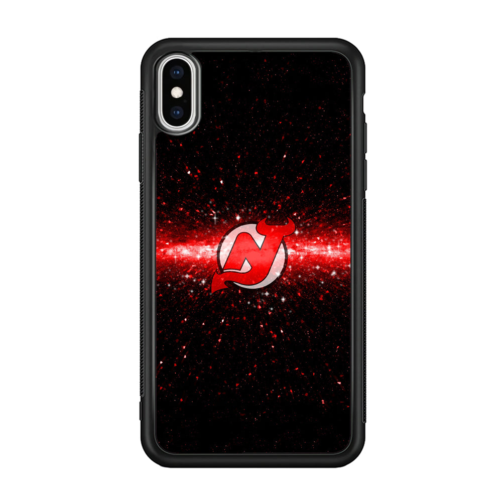 Hockey New Jersey Devils NHL 001 iPhone Xs Case-Phone Case-Rubber Black (2D Case)-Altracase