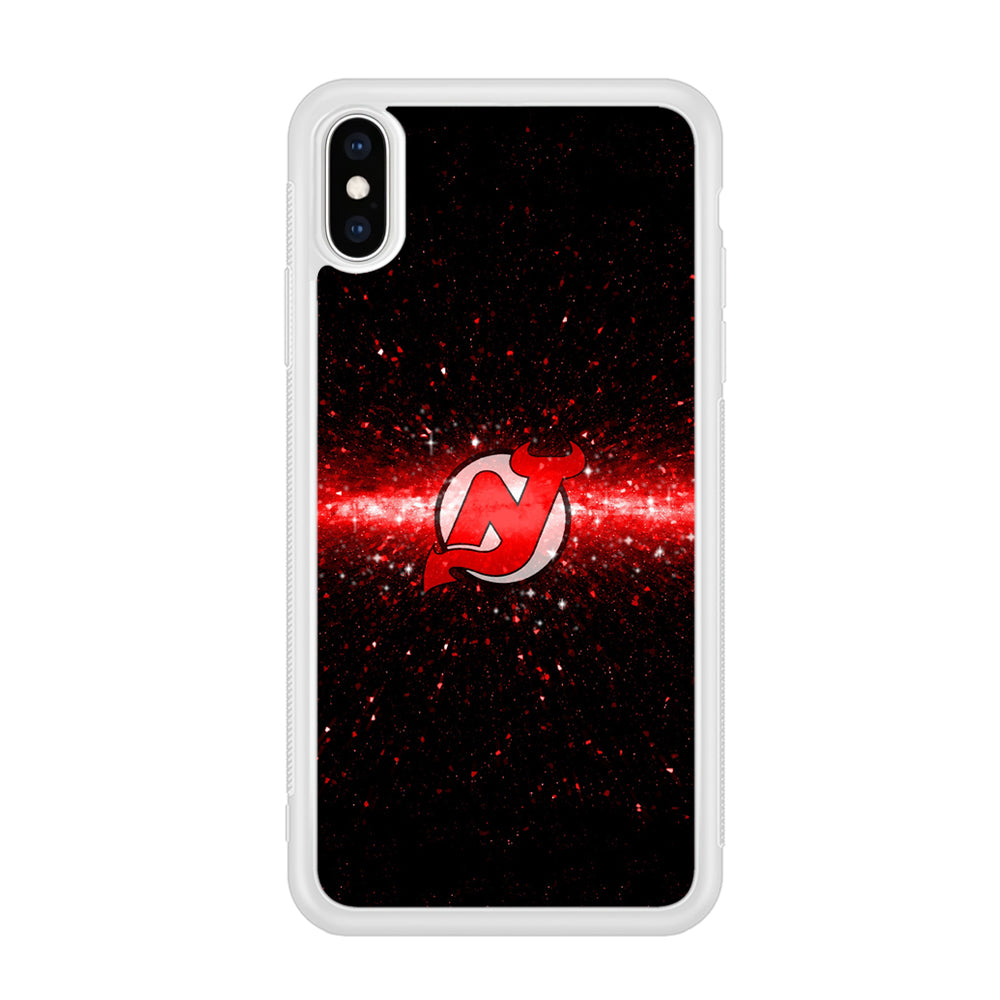 Hockey New Jersey Devils NHL 001 iPhone Xs Case-Phone Case-Rubber White (2D Case)-Altracase