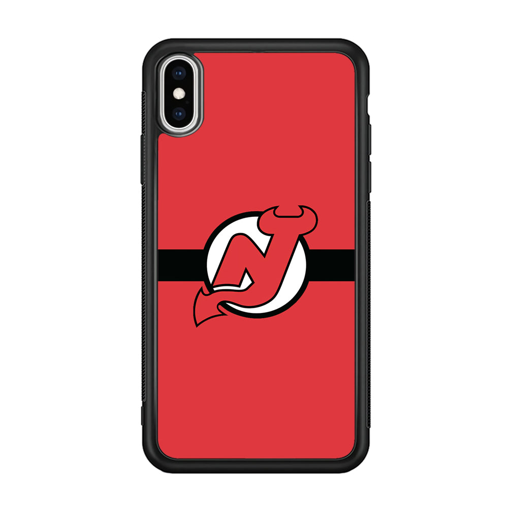 Hockey New Jersey Devils NHL 002 iPhone Xs Case-Phone Case-Rubber Black (2D Case)-Altracase