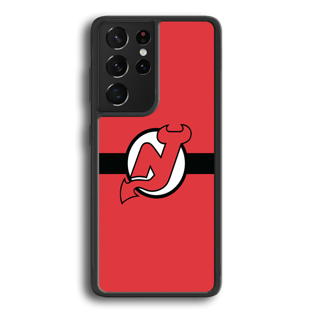 Hockey New Jersey Devils NHL 002 Samsung Galaxy S23 Ultra Case-Phone Case-Rubber Black (2D Case)-Altracase