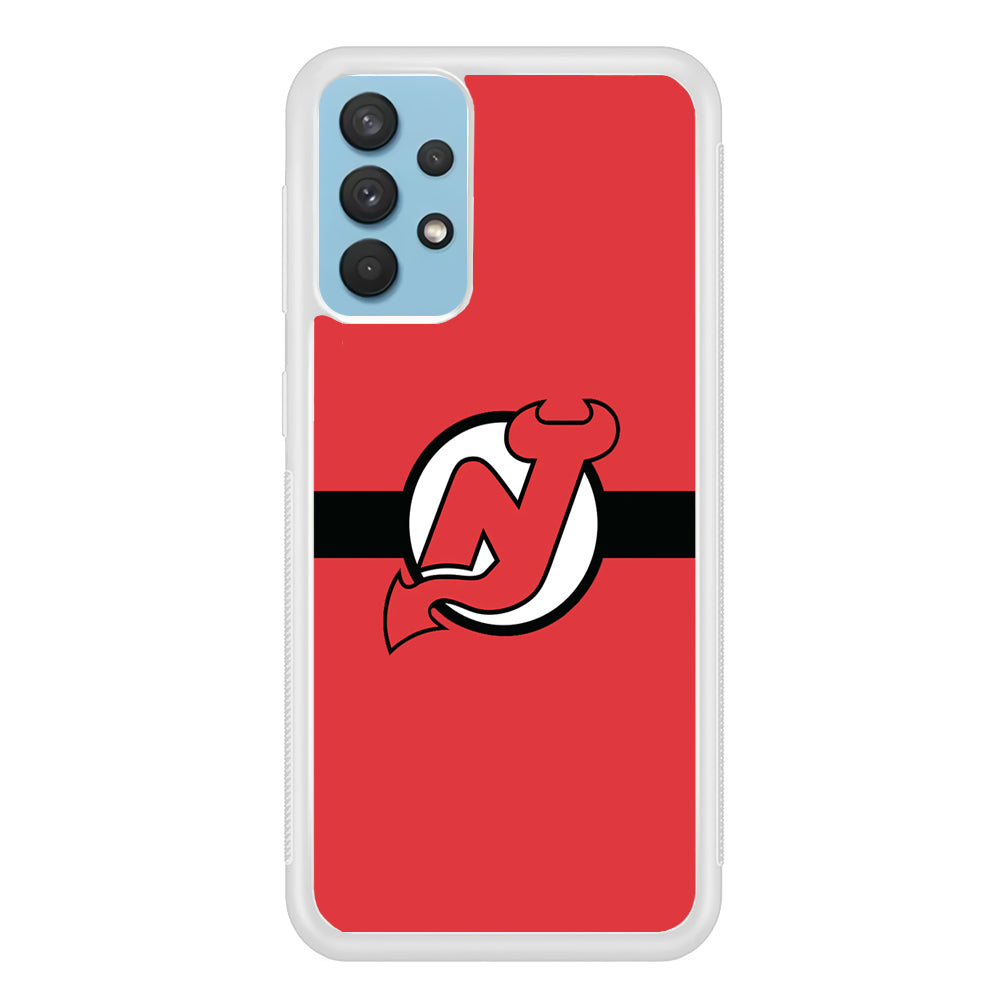 Hockey New Jersey Devils NHL 002 Samsung Galaxy A32 Case-Phone Case-Rubber White (2D Case)-Altracase