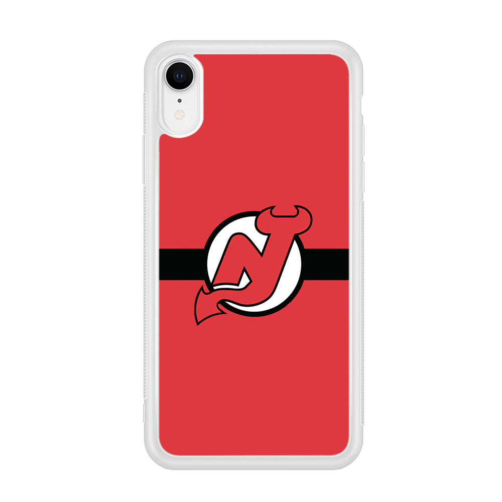 Hockey New Jersey Devils NHL 002 iPhone XR Case-Phone Case-Rubber White (2D Case)-Altracase
