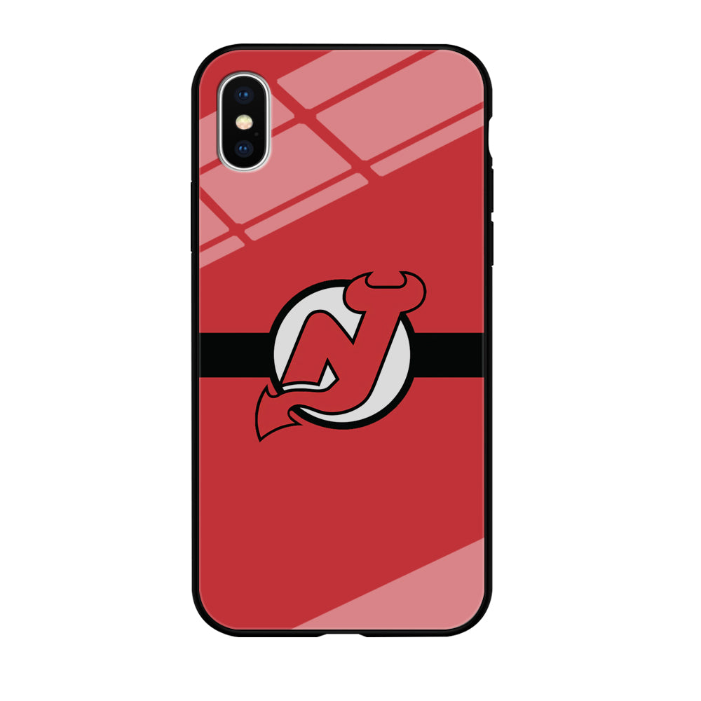 Hockey New Jersey Devils NHL 002 iPhone Xs Case-Phone Case-Tempered Glass Case-Altracase