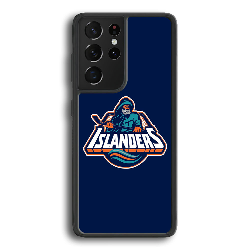 Hockey New York Islanders NHL 001 Samsung Galaxy S23 Ultra Case-Phone Case-Rubber Black (2D Case)-Altracase