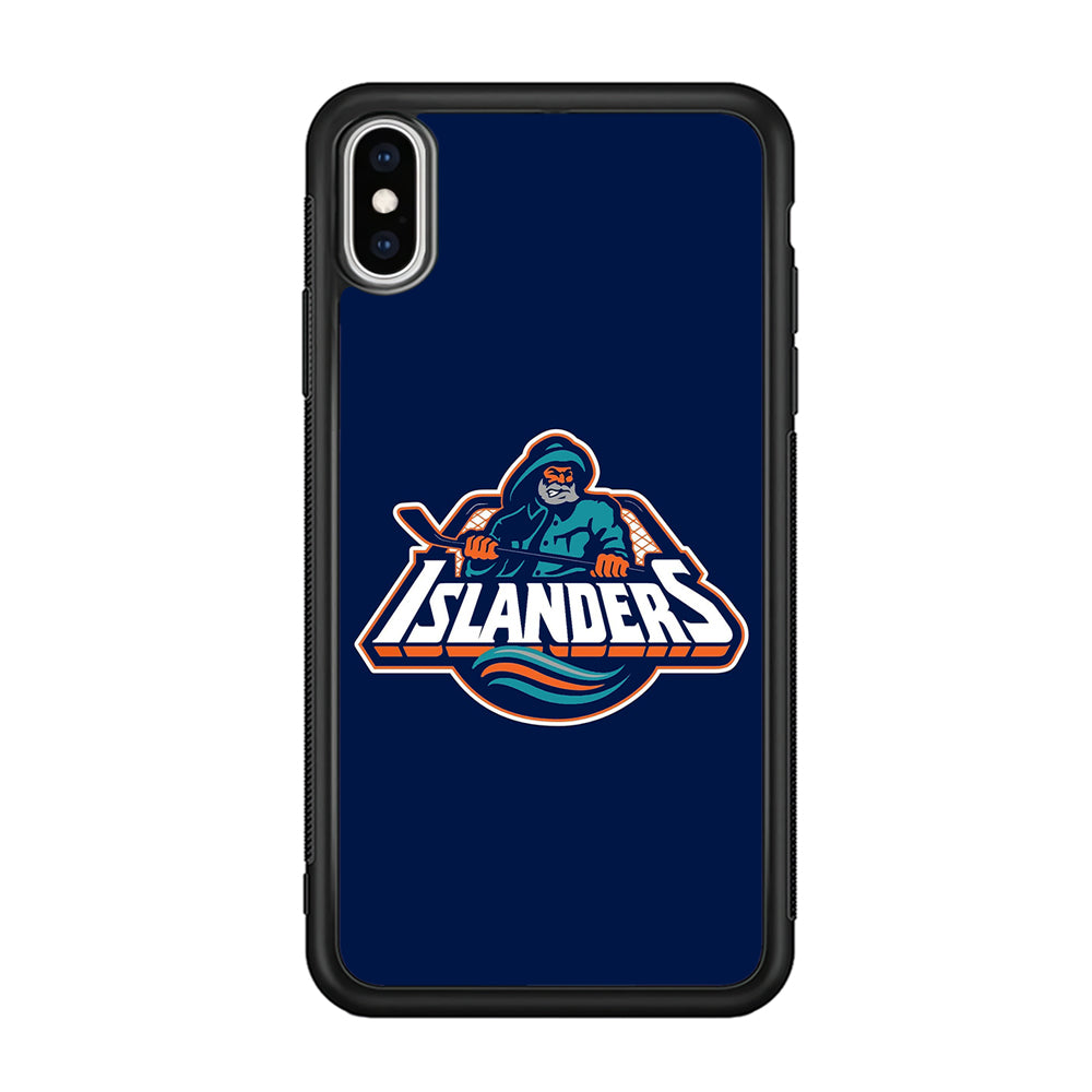 Hockey New York Islanders NHL 001 iPhone Xs Case-Phone Case-Rubber Black (2D Case)-Altracase