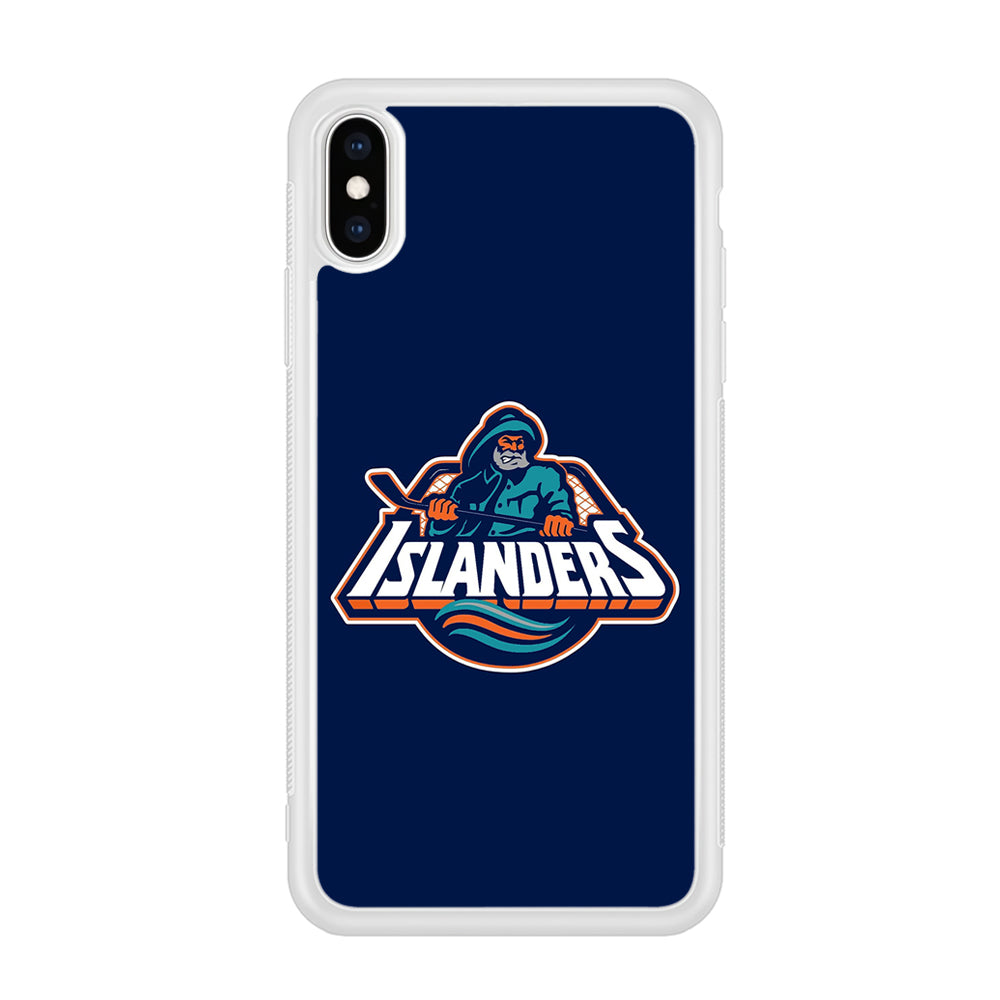 Hockey New York Islanders NHL 001 iPhone Xs Case-Phone Case-Rubber White (2D Case)-Altracase