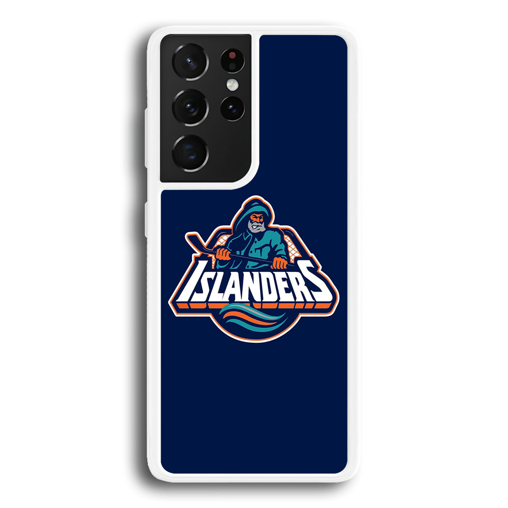 Hockey New York Islanders NHL 001 Samsung Galaxy S23 Ultra Case-Phone Case-Rubber White (2D Case)-Altracase