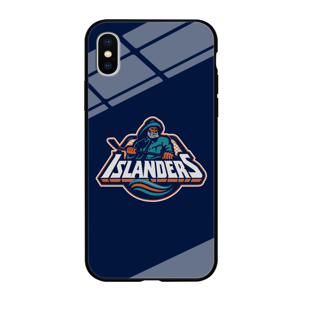 Hockey New York Islanders NHL 001 iPhone Xs Case-Phone Case-Tempered Glass Case-Altracase