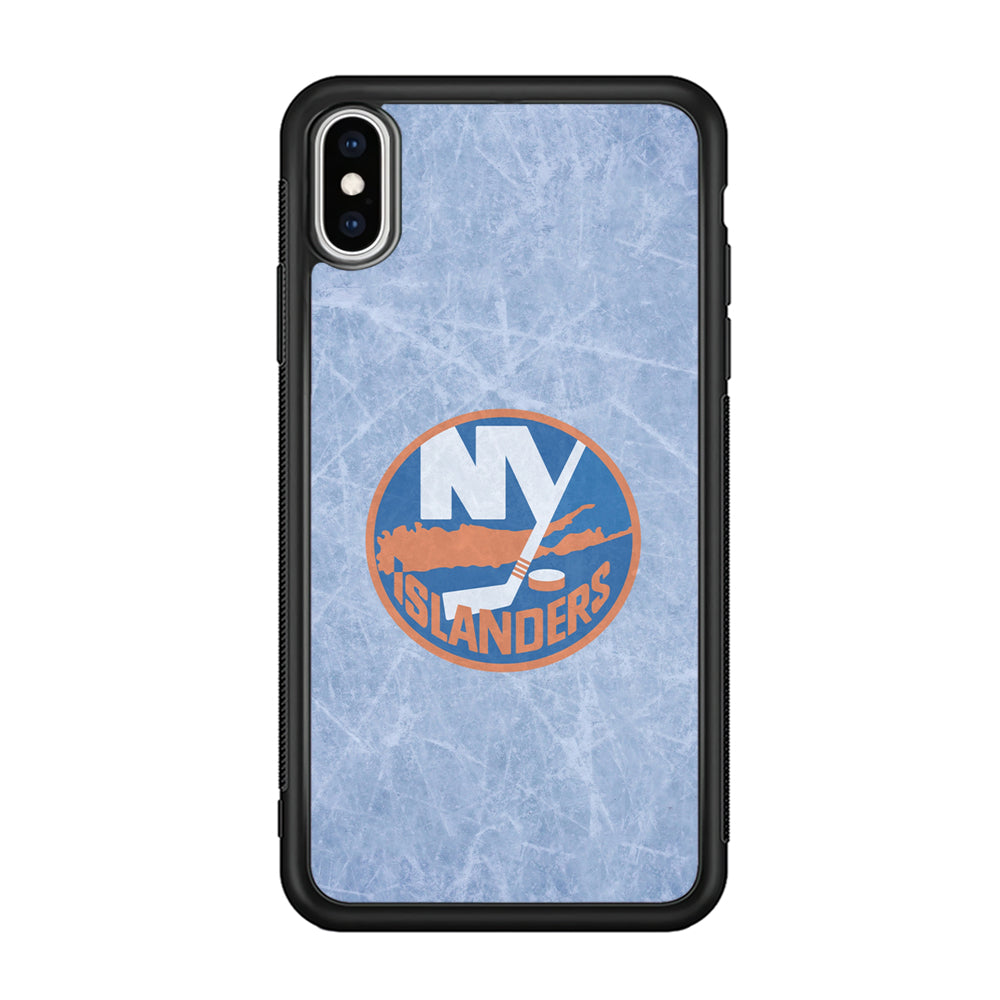 Hockey New York Islanders NHL 002 iPhone Xs Case-Phone Case-Rubber Black (2D Case)-Altracase