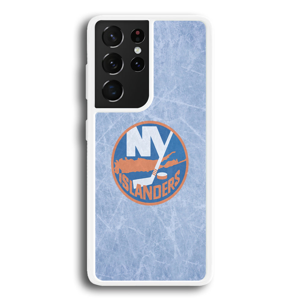 Hockey New York Islanders NHL 002 Samsung Galaxy S23 Ultra Case-Phone Case-Rubber White (2D Case)-Altracase
