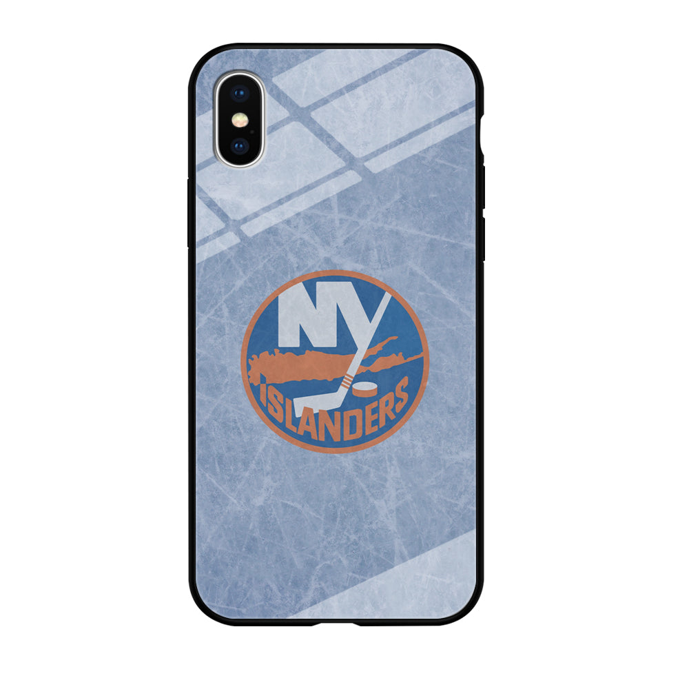 Hockey New York Islanders NHL 002 iPhone Xs Case-Phone Case-Tempered Glass Case-Altracase