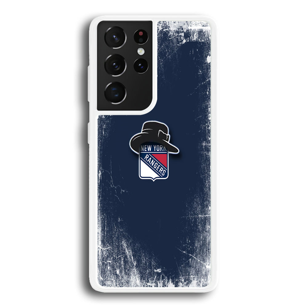 Hockey New York Rangers NHL 001 Samsung Galaxy S23 Ultra Case-Phone Case-Rubber White (2D Case)-Altracase