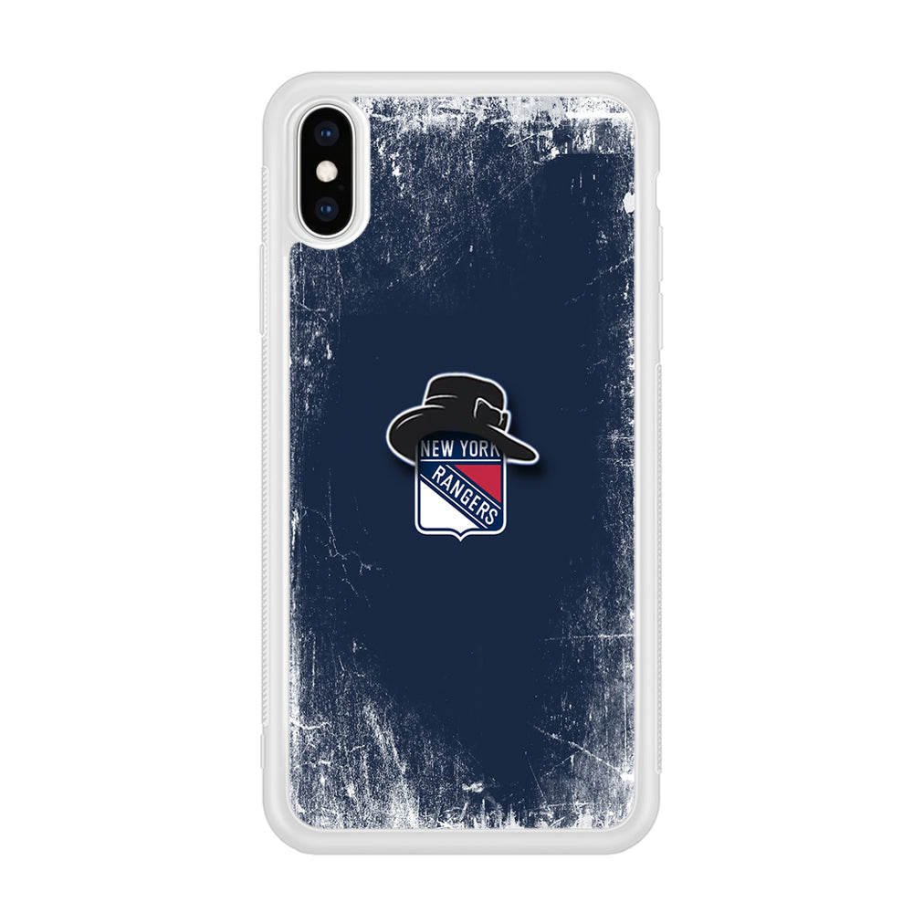 Hockey New York Rangers NHL 001 iPhone Xs Case-Phone Case-Rubber White (2D Case)-Altracase