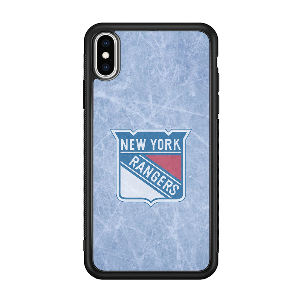 Hockey New York Rangers NHL 002 iPhone Xs Case-Phone Case-Rubber Black (2D Case)-Altracase