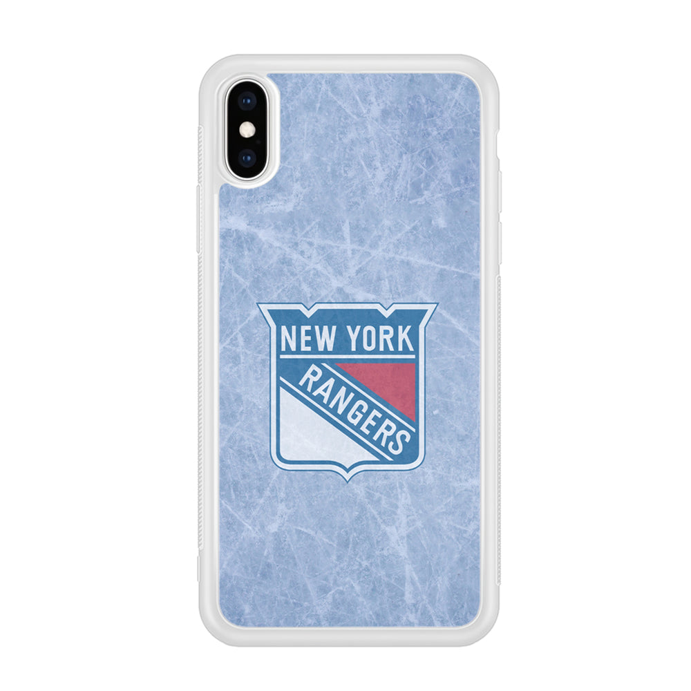 Hockey New York Rangers NHL 002 iPhone Xs Case-Phone Case-Rubber White (2D Case)-Altracase
