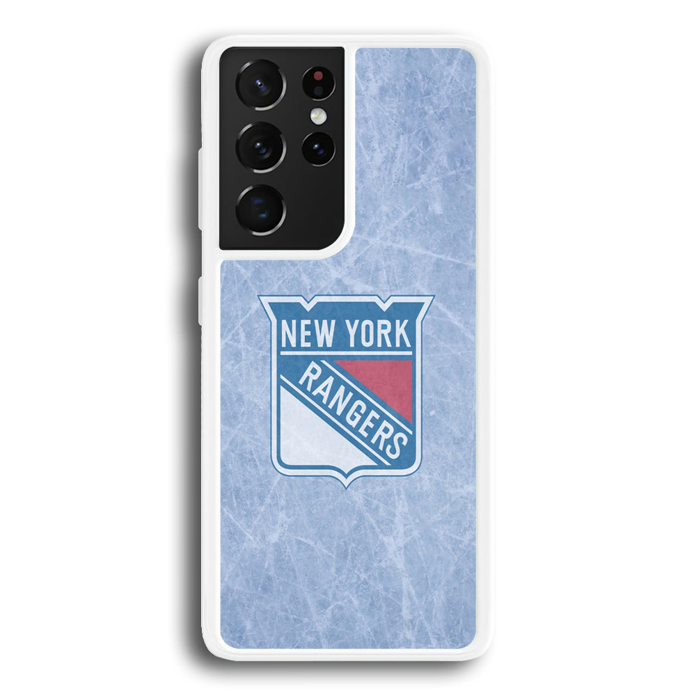 Hockey New York Rangers NHL 002 Samsung Galaxy S23 Ultra Case-Phone Case-Rubber White (2D Case)-Altracase