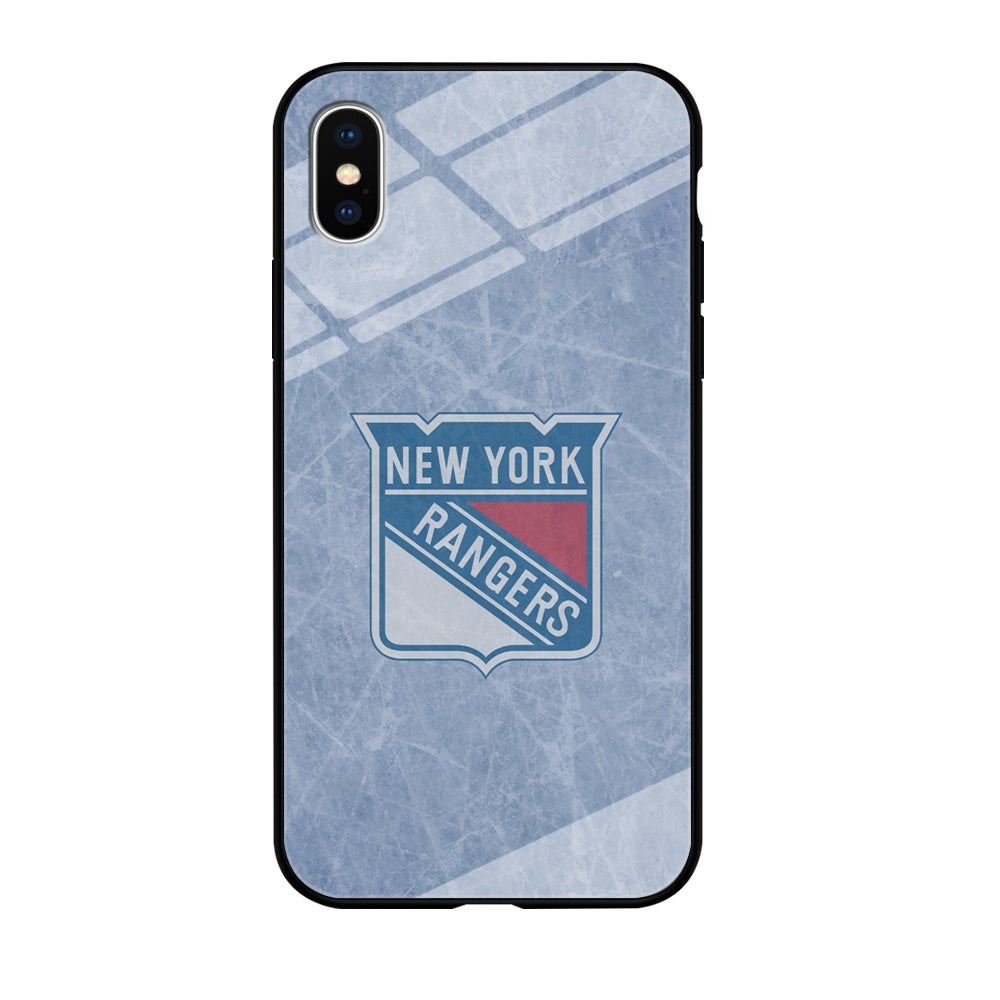 Hockey New York Rangers NHL 002 iPhone Xs Case-Phone Case-Tempered Glass Case-Altracase