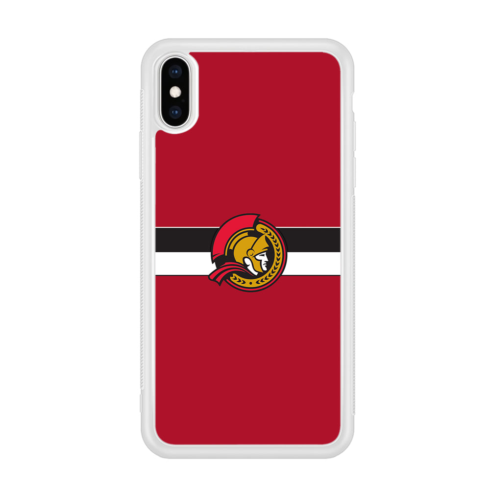 Hockey Ottawa Senators NHL 001 iPhone Xs Case-Phone Case-Rubber White (2D Case)-Altracase