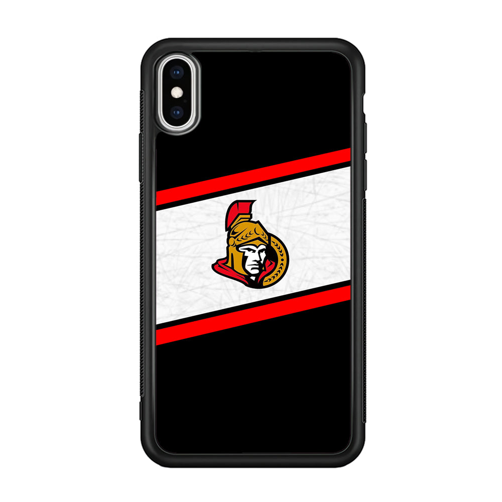 Hockey Ottawa Senators NHL 002 iPhone Xs Case-Phone Case-Rubber Black (2D Case)-Altracase