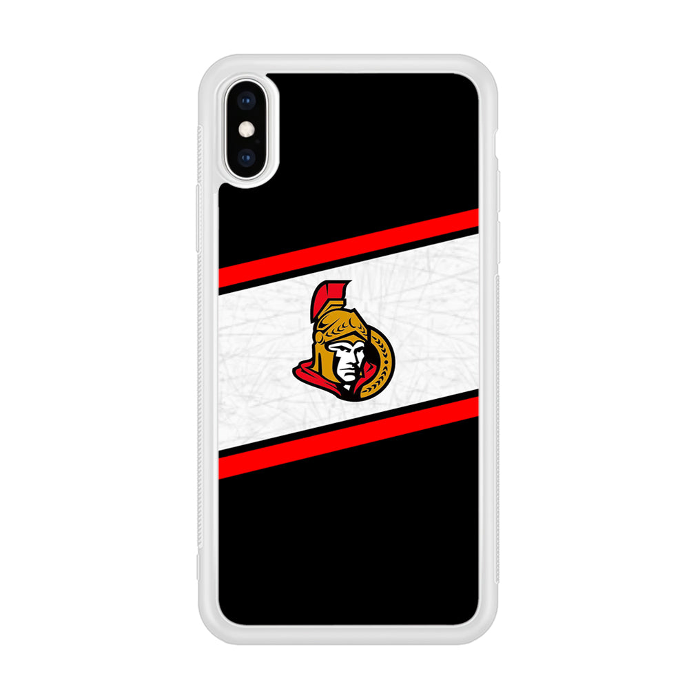 Hockey Ottawa Senators NHL 002 iPhone Xs Case-Phone Case-Rubber White (2D Case)-Altracase