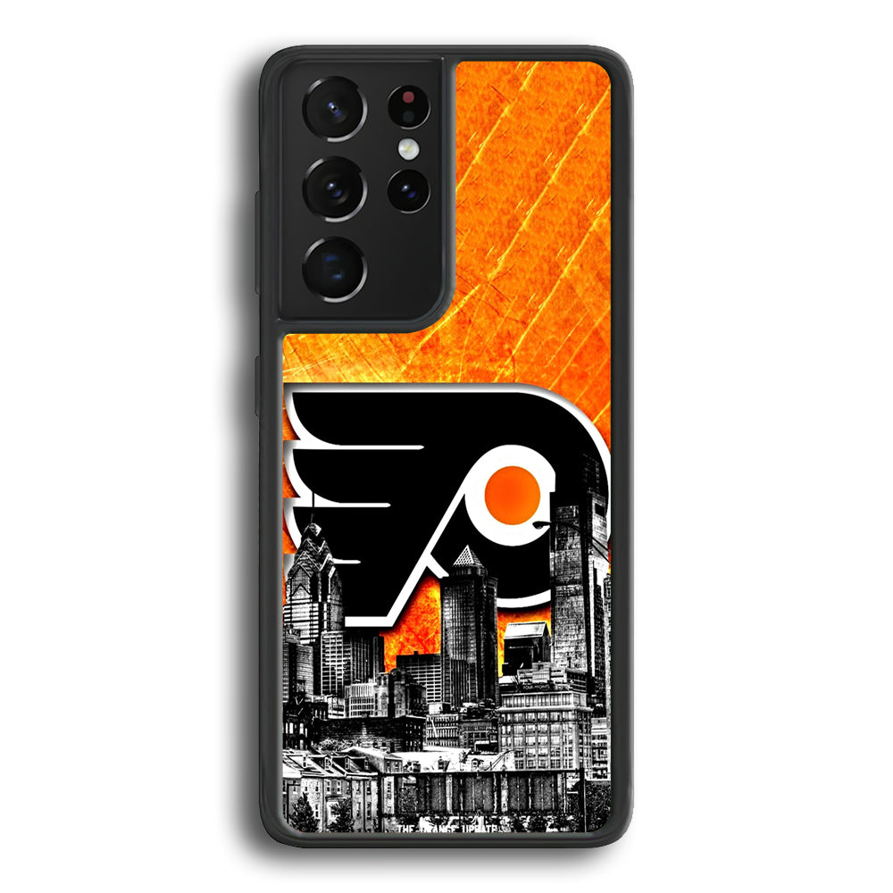 Hockey Philadelphia Flyers NHL 001 Samsung Galaxy S23 Ultra Case-Phone Case-Rubber Black (2D Case)-Altracase