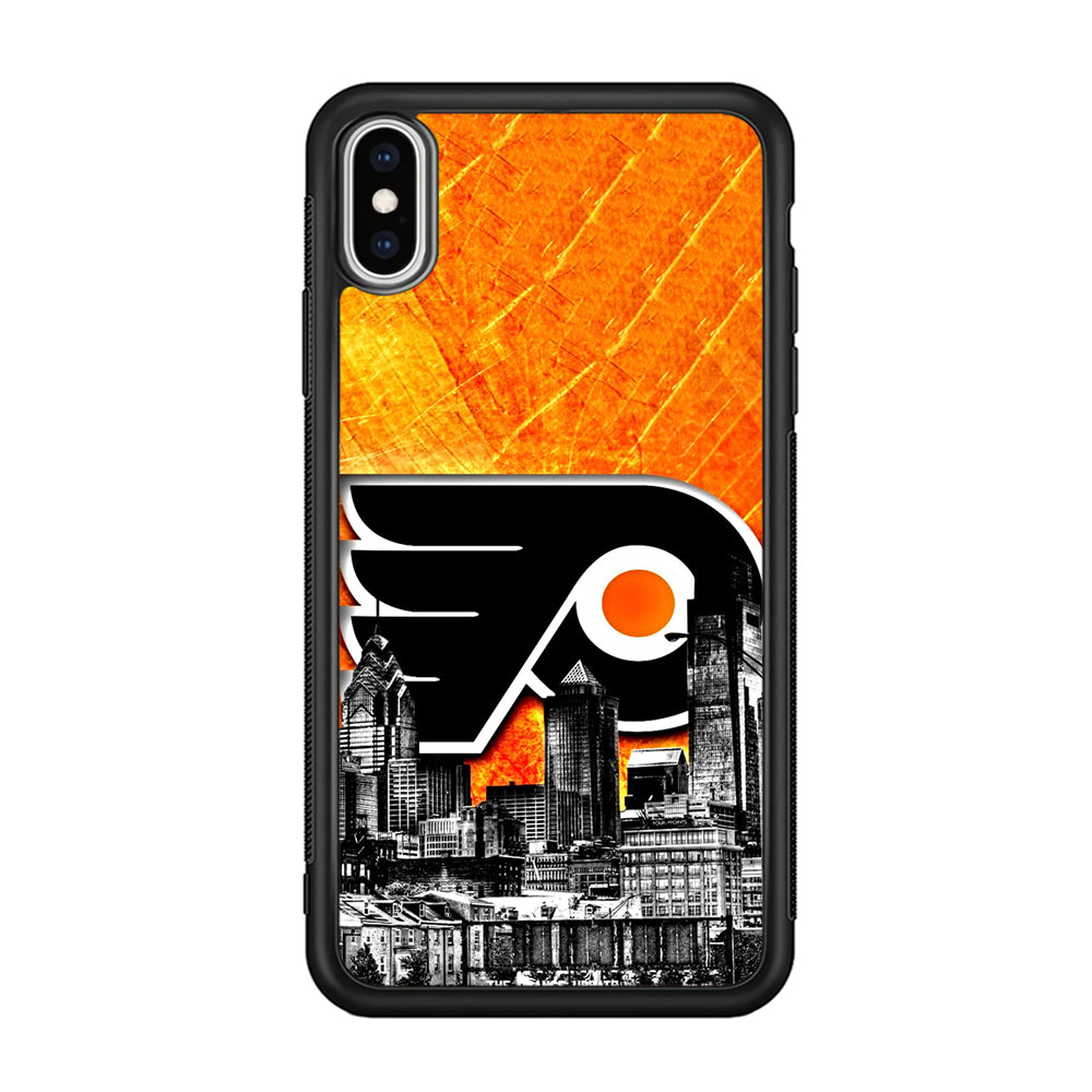 Hockey Philadelphia Flyers NHL 001 iPhone Xs Case-Phone Case-Rubber Black (2D Case)-Altracase