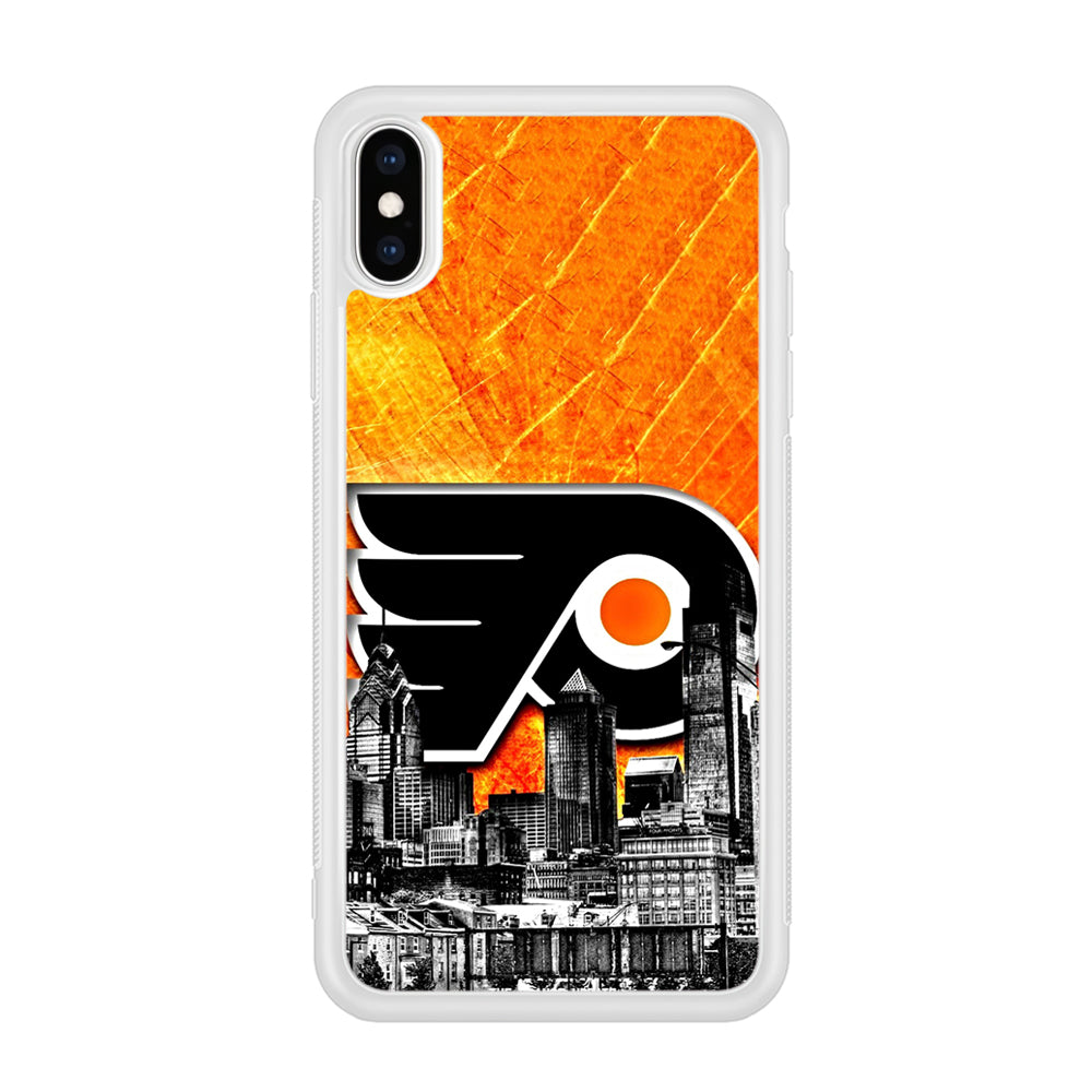 Hockey Philadelphia Flyers NHL 001 iPhone Xs Case-Phone Case-Rubber White (2D Case)-Altracase
