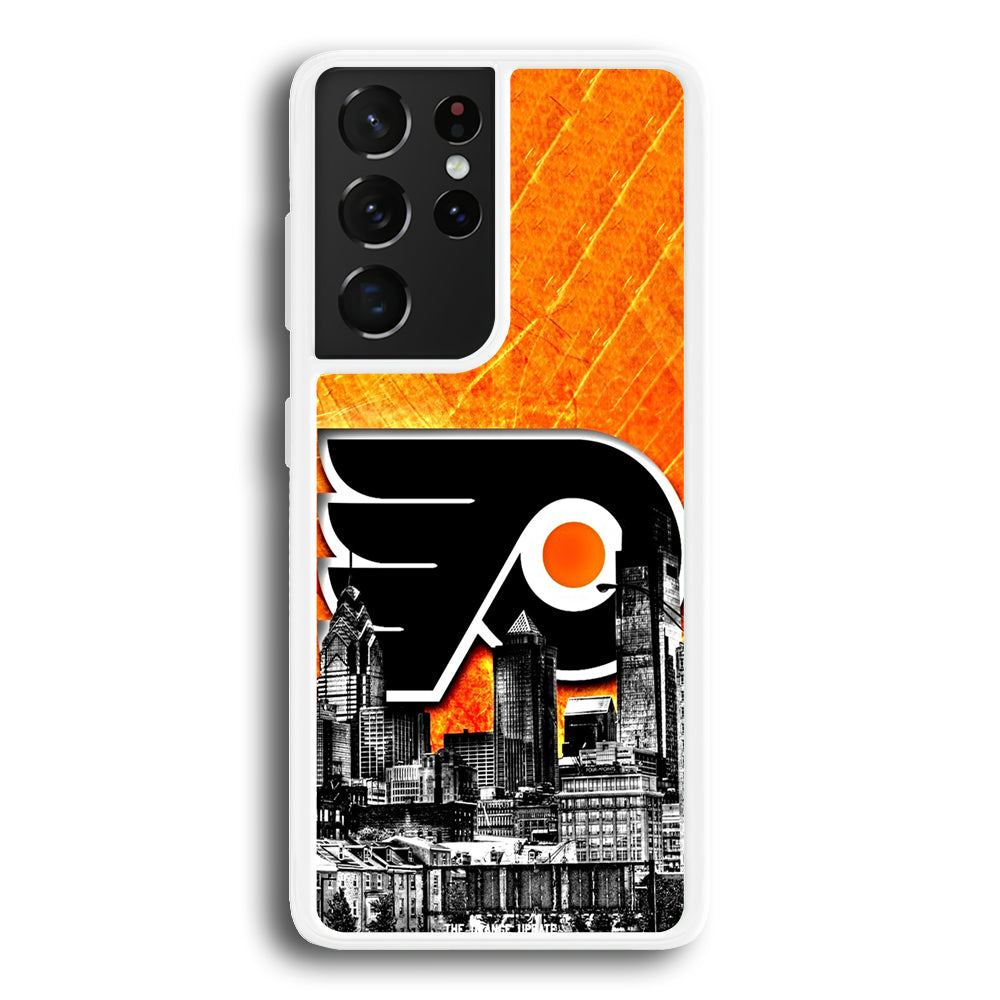 Hockey Philadelphia Flyers NHL 001 Samsung Galaxy S23 Ultra Case-Phone Case-Rubber White (2D Case)-Altracase