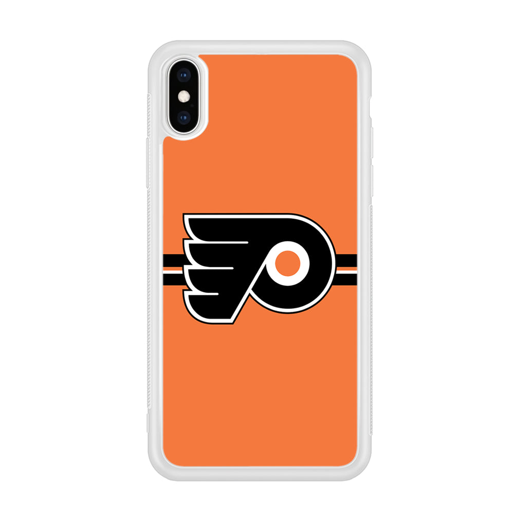 Hockey Philadelphia Flyers NHL 002 iPhone Xs Case-Phone Case-Rubber White (2D Case)-Altracase