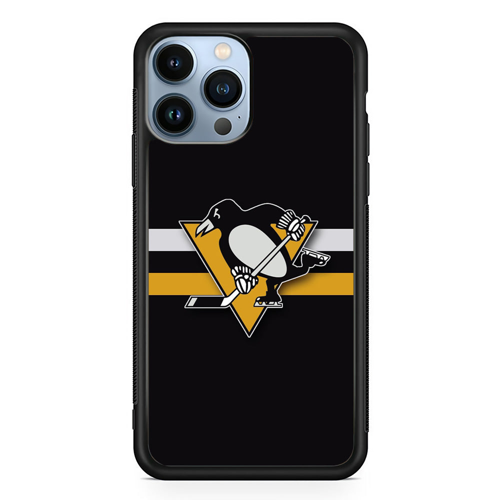 Hockey Pittsburgh Penguins NHL 001 iPhone 15 Pro Max Case-Phone Case-Rubber Black (2D Case)-Altracase