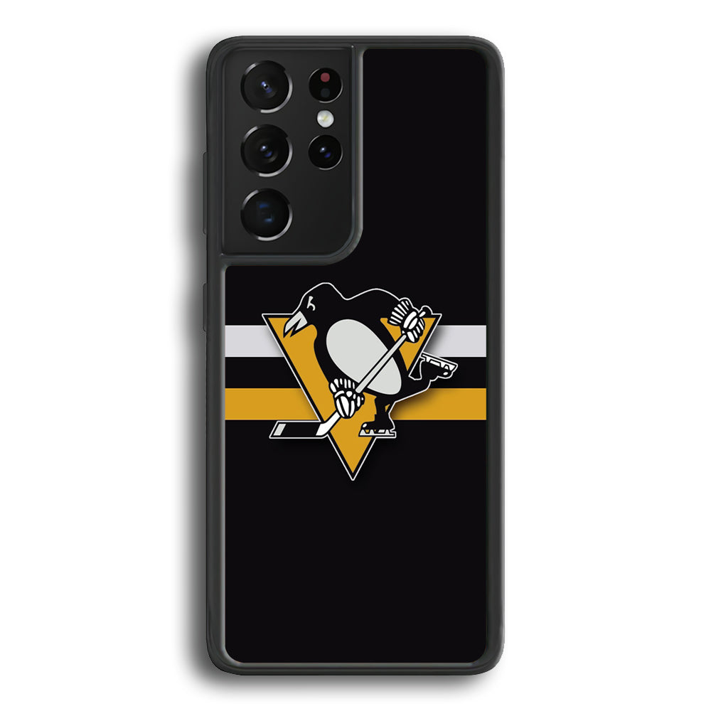 Hockey Pittsburgh Penguins NHL 001 Samsung Galaxy S25 Ultra Case-Phone Case-Rubber Black (2D Case)-Altracase