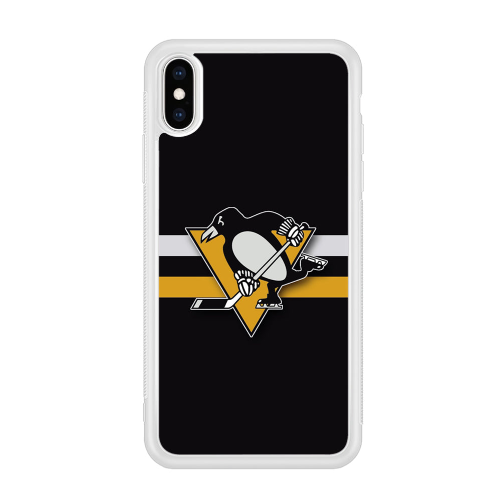 Hockey Pittsburgh Penguins NHL 001 iPhone Xs Case-Phone Case-Rubber White (2D Case)-Altracase