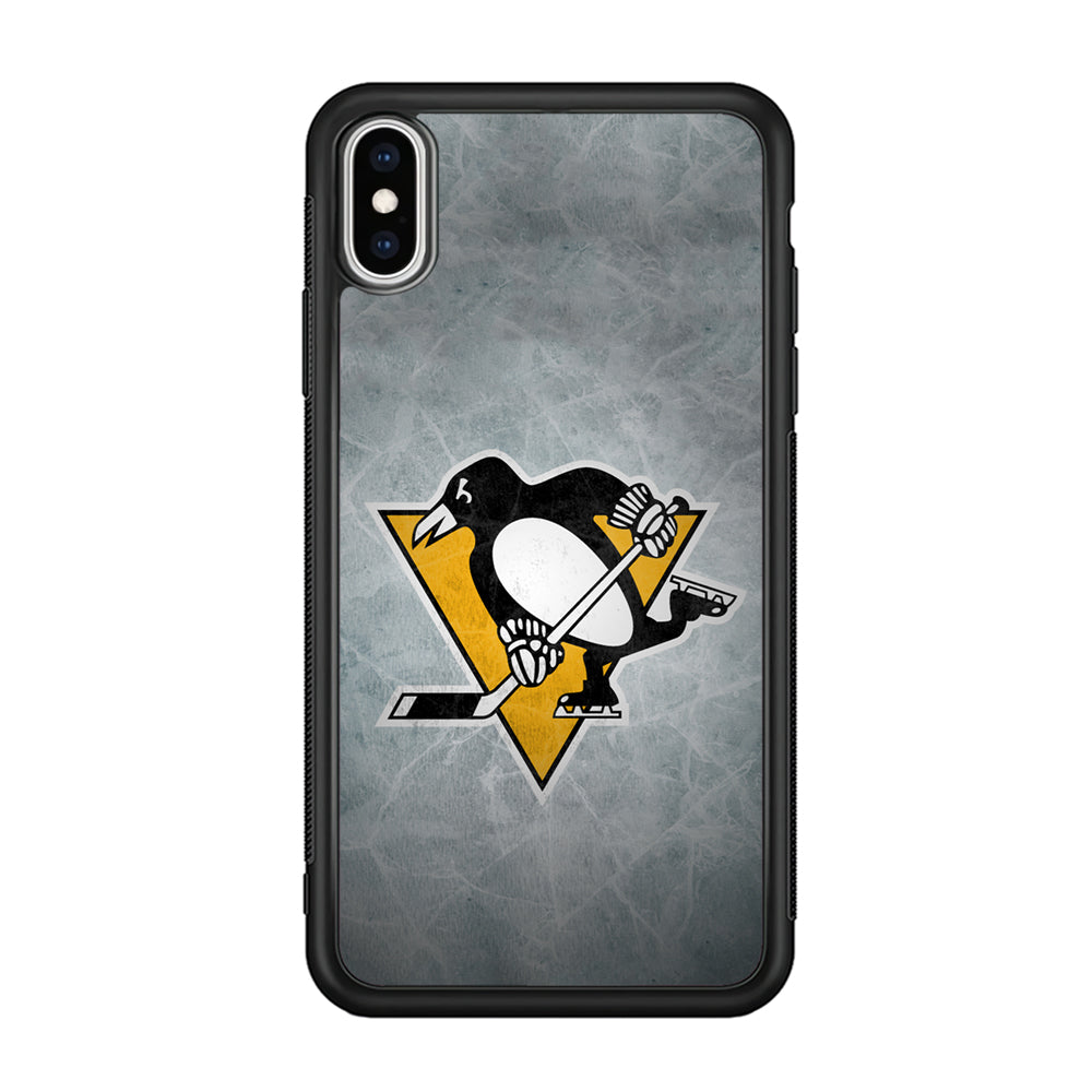 Hockey Pittsburgh Penguins NHL 002 iPhone Xs Case-Phone Case-Rubber Black (2D Case)-Altracase