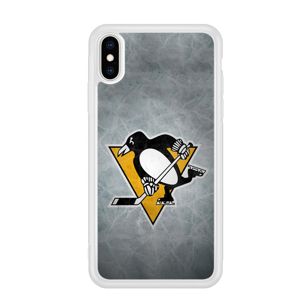 Hockey Pittsburgh Penguins NHL 002 iPhone Xs Case-Phone Case-Rubber White (2D Case)-Altracase