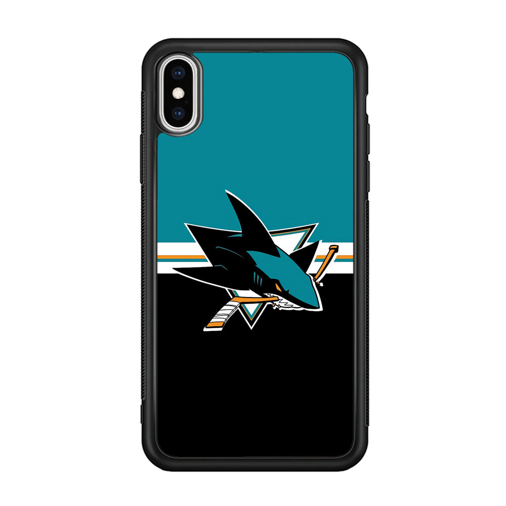 Hockey San Jose Sharks NHL 001 iPhone Xs Case-Phone Case-Rubber Black (2D Case)-Altracase