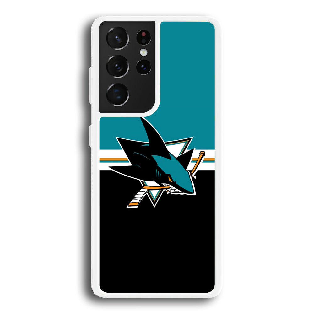 Hockey San Jose Sharks NHL 001 Samsung Galaxy S23 Ultra Case-Phone Case-Rubber White (2D Case)-Altracase