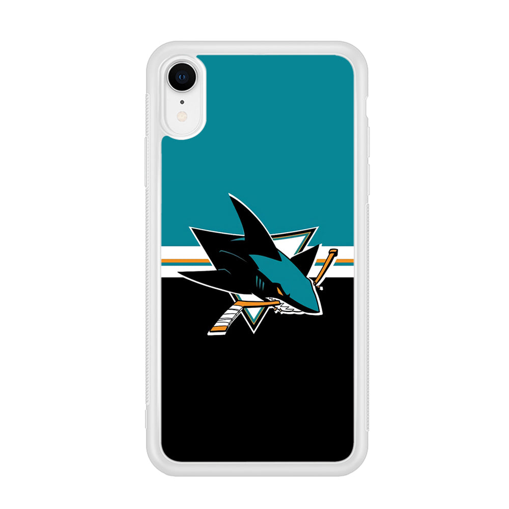 Hockey San Jose Sharks NHL 001 iPhone XR Case-Phone Case-Rubber White (2D Case)-Altracase