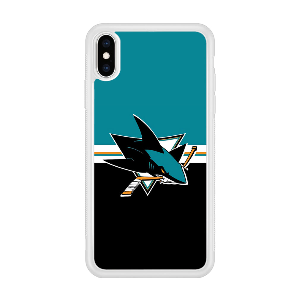 Hockey San Jose Sharks NHL 001 iPhone Xs Case-Phone Case-Rubber White (2D Case)-Altracase