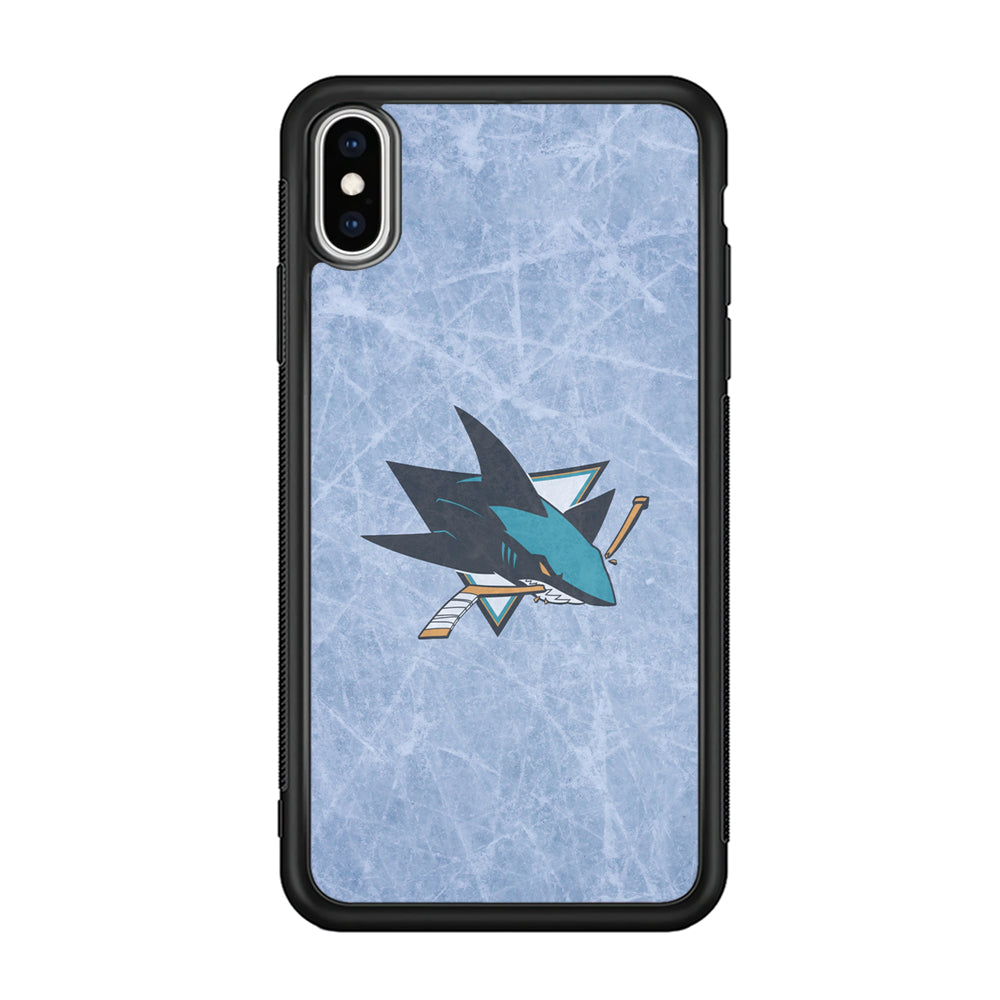 Hockey San Jose Sharks NHL 002 iPhone Xs Case-Phone Case-Rubber Black (2D Case)-Altracase