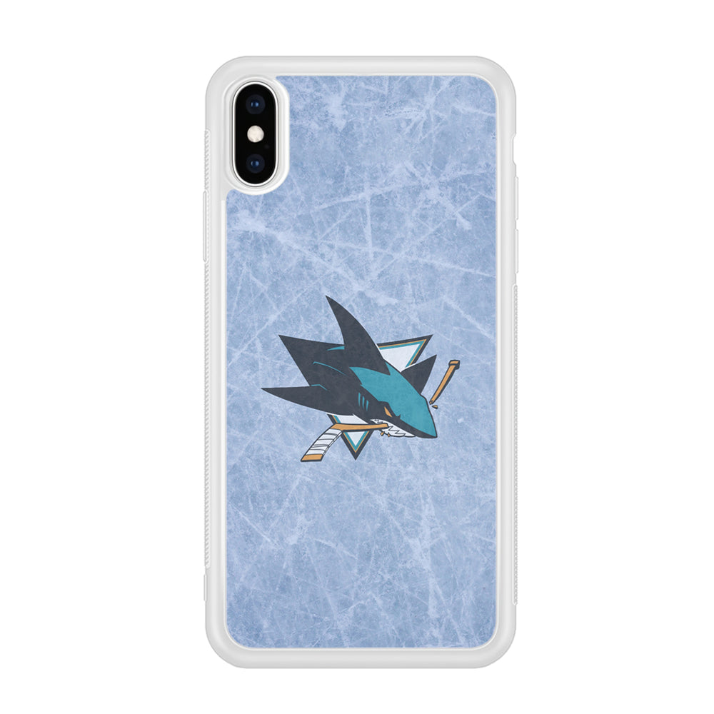 Hockey San Jose Sharks NHL 002 iPhone Xs Case-Phone Case-Rubber White (2D Case)-Altracase