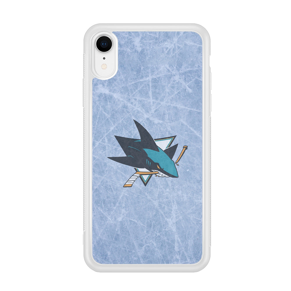 Hockey San Jose Sharks NHL 002 iPhone XR Case-Phone Case-Rubber White (2D Case)-Altracase