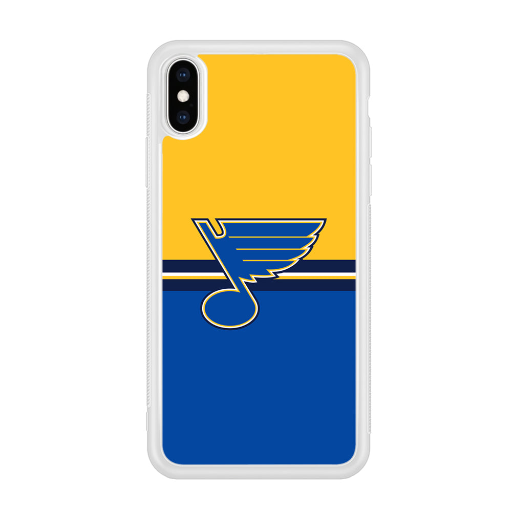 Hockey St. Louis Blues NHL 001 iPhone Xs Case-Phone Case-Rubber White (2D Case)-Altracase