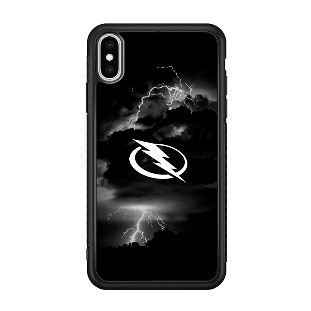 Hockey Tampa Bay Lightning NHL 002 iPhone Xs Case-Phone Case-Rubber Black (2D Case)-Altracase