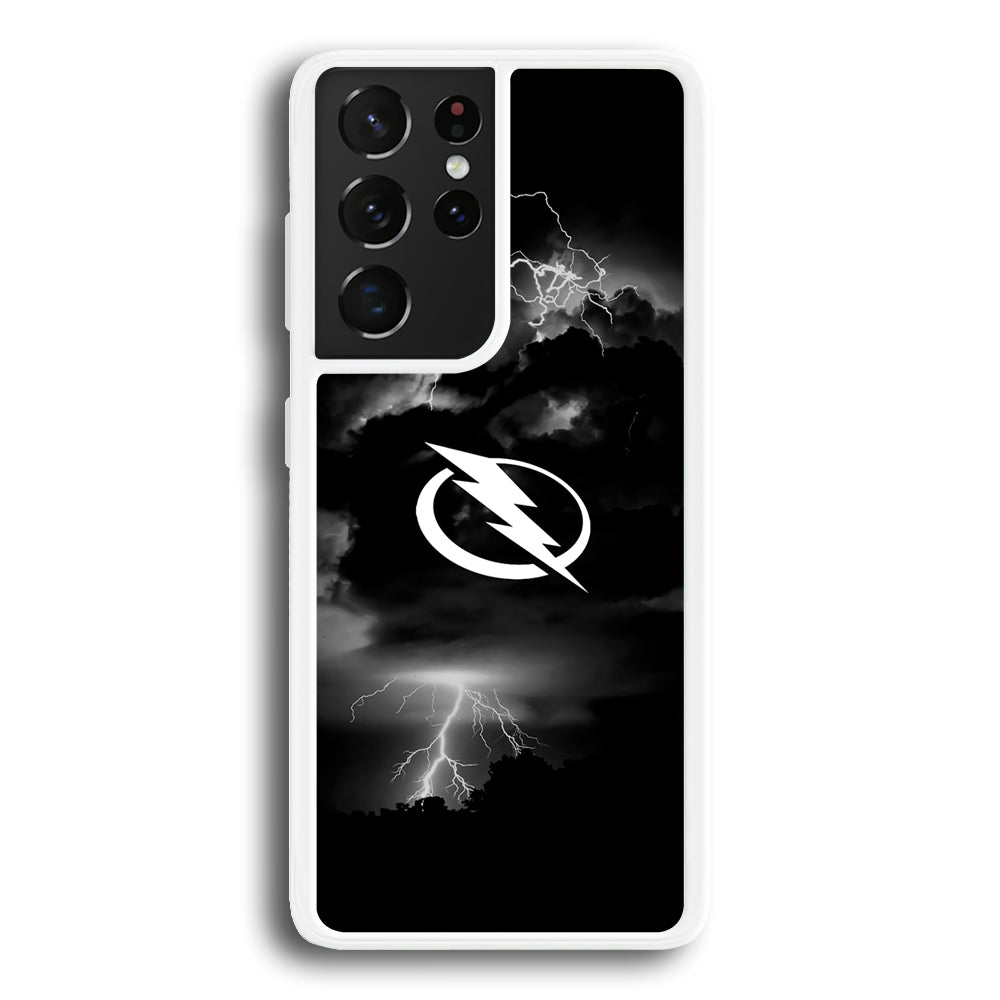 Hockey Tampa Bay Lightning NHL 002 Samsung Galaxy S23 Ultra Case-Phone Case-Rubber White (2D Case)-Altracase