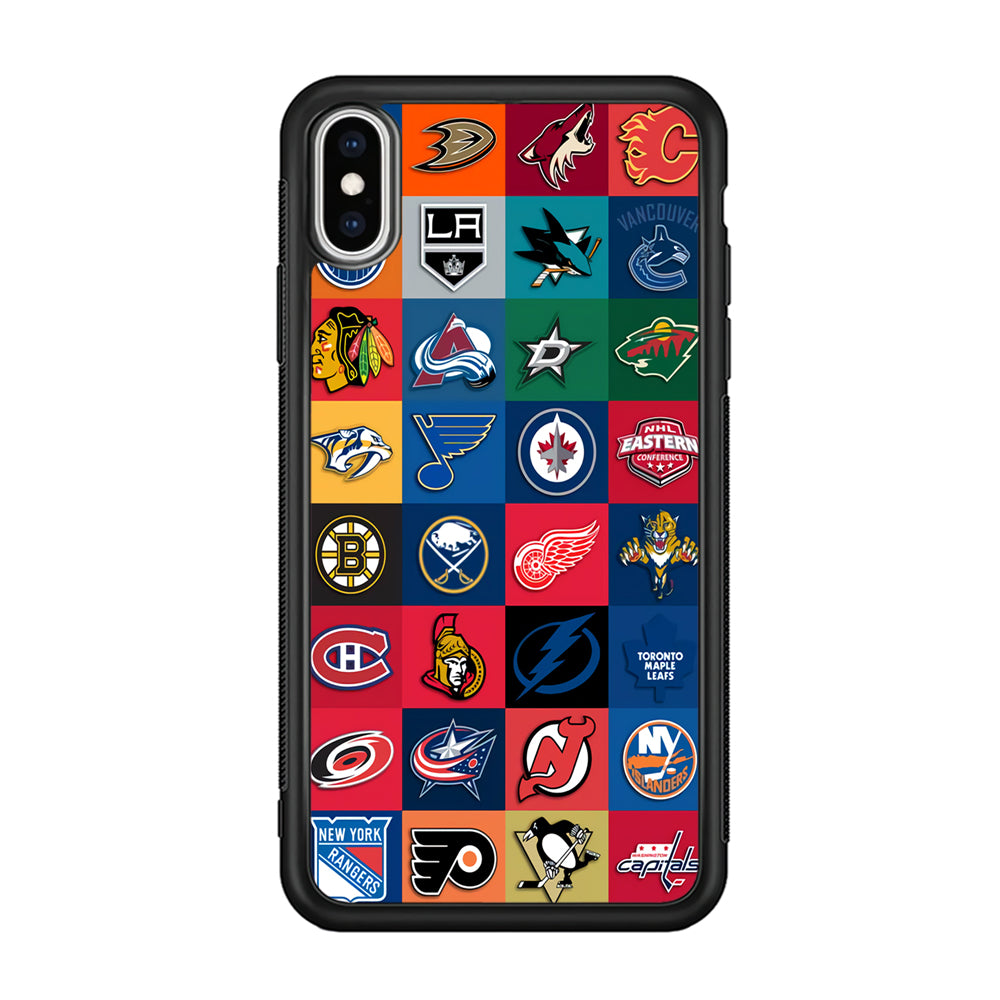 Hockey Teams NHL 001 iPhone Xs Case-Phone Case-Rubber Black (2D Case)-Altracase