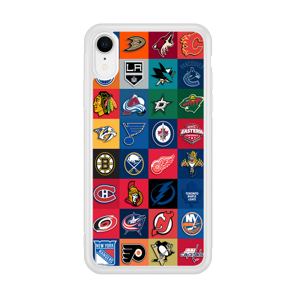 Hockey Teams NHL 001 iPhone XR Case-Phone Case-Rubber White (2D Case)-Altracase