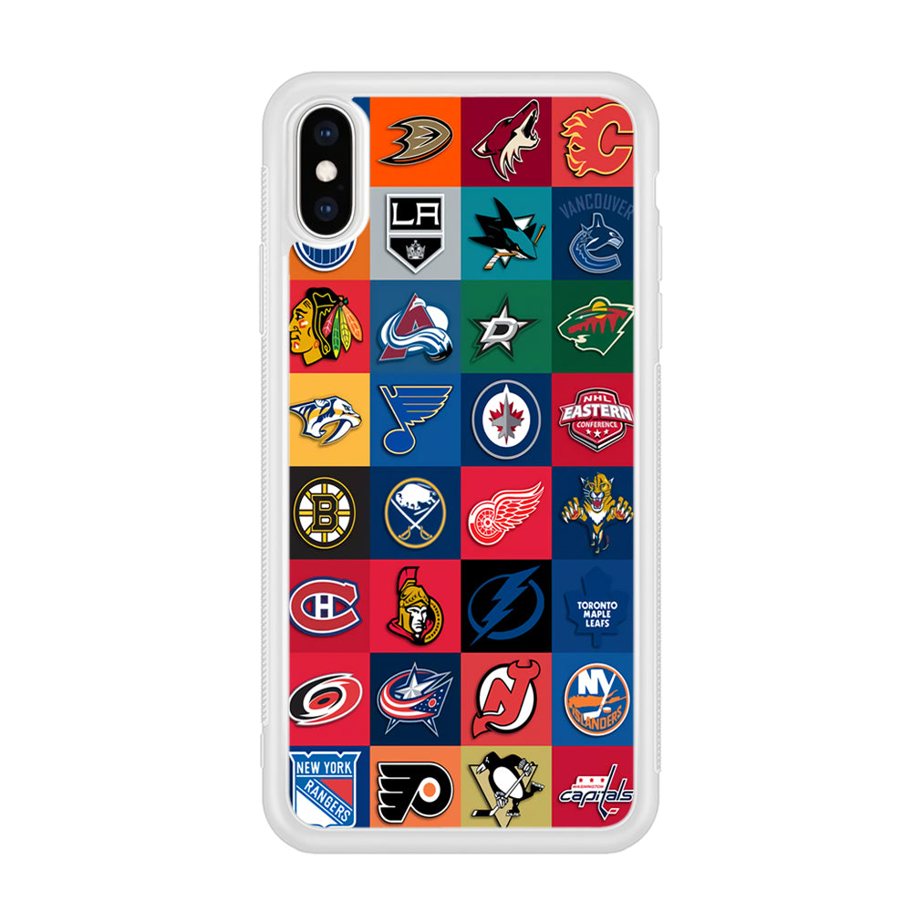 Hockey Teams NHL 001 iPhone Xs Case-Phone Case-Rubber White (2D Case)-Altracase