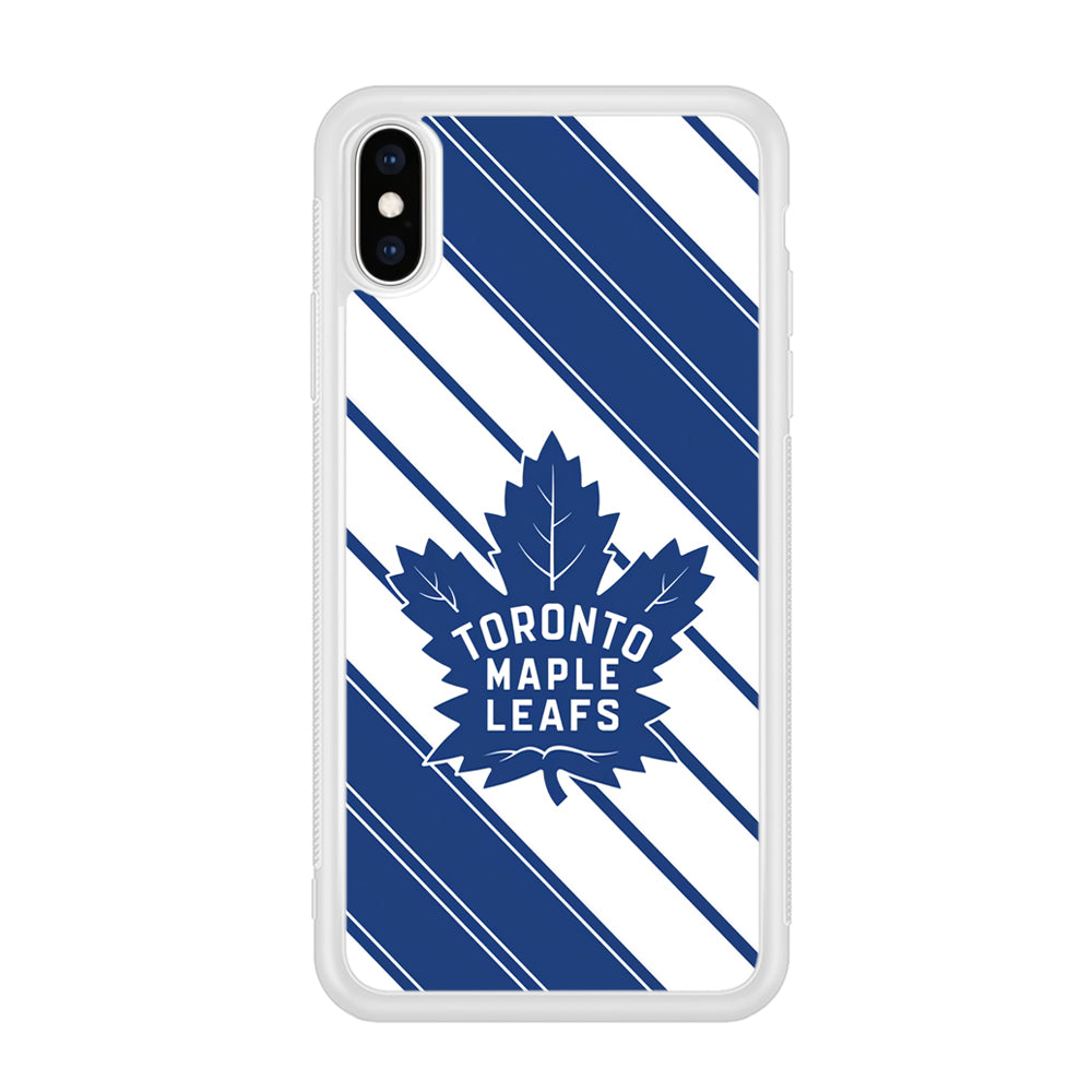 Hockey Toronto Maple Leafs NHL 002 iPhone Xs Case-Phone Case-Rubber White (2D Case)-Altracase